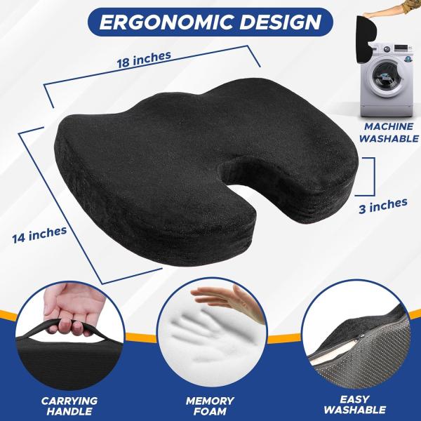 Hypoallergenic Memory Foam Seat Cushion Safe Memory Foam Tailbone Cushion