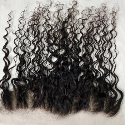 13x4 HD Lace Frontal 10A Brazilian Italy Curly Frontal Closure Human Hair 100% Unprocessed Virgin Ear to Ear Lace Frontal Human Hair Pre Plucked with Baby Hair 150% natural color