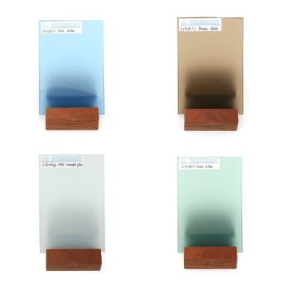 Vidro de segurança laminado verde-azul-claro para portas de janelas de edifícios