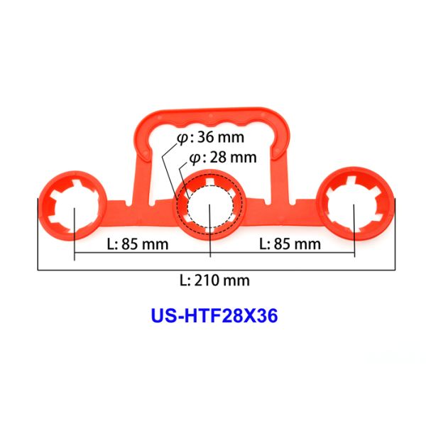 Lightweight Plastic Carry Handle For Three Bottles With Bottle Banding Clip