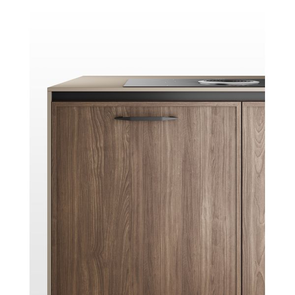 Classic Solid Wood Kitchen Storage Cabinets 9mm MFC Back Panel Quartz Stone