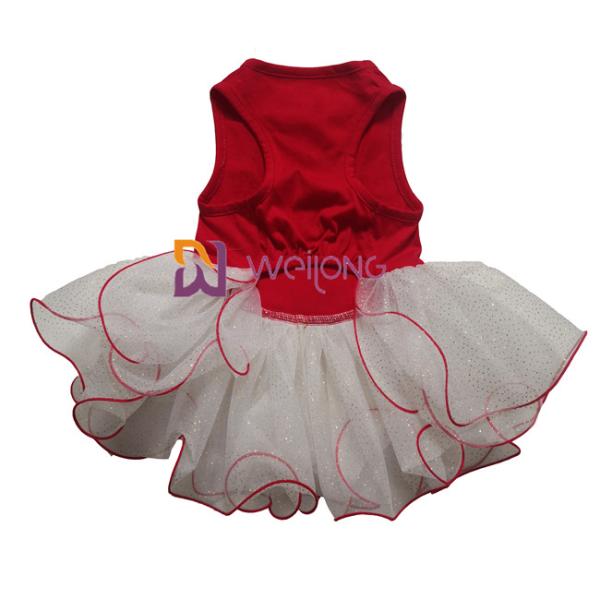 Glitter Tulle Skirt Pet Dress  Custom Rubber Print Dog Princess Dress