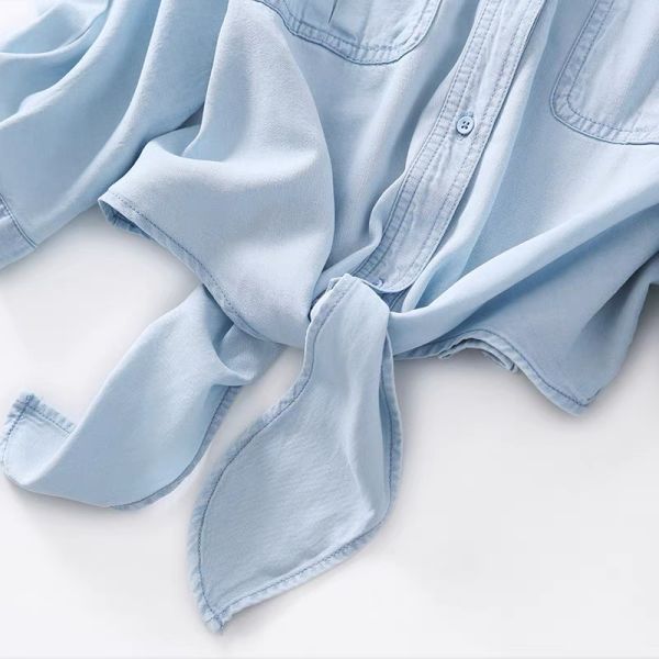 Tear Resistant Organic Stretch Tencel Cotton Denim Fabric 21s Yarn