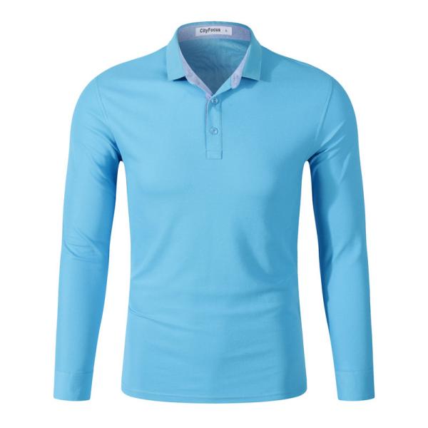 Custom Printing Business Polo Cheap Neck Work Shirts Company Logo  Long Sleeve Polo Shirt