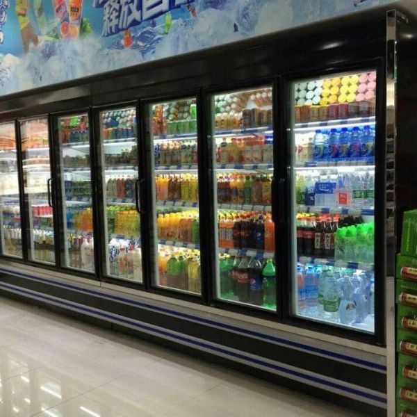 Large Open Display Cooler With Glass Door For Beverage / Vegetable / Fruit