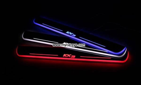 Kia KX3 Car accessory stainless steel scuff plate door sill plate light LED