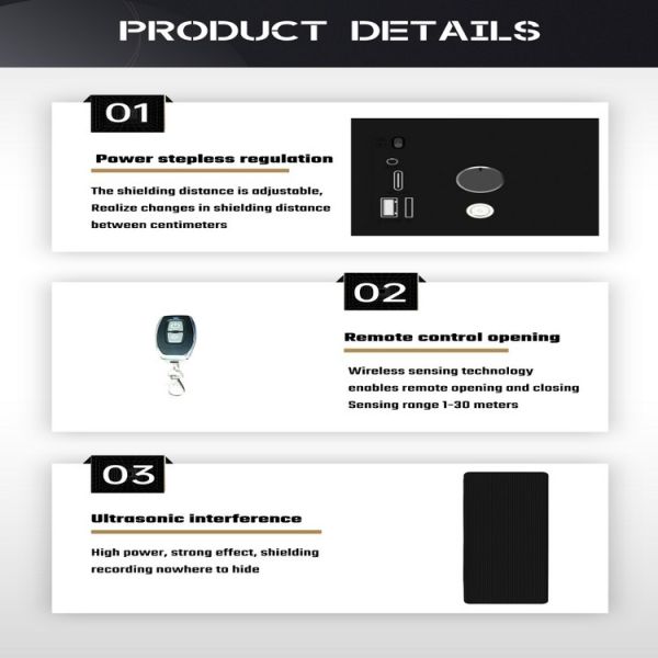 Portable Anti Recording Device Cell Phone Microphone Blocker For Sound Shield