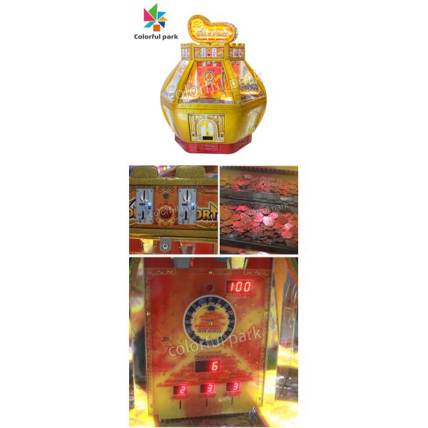 Gold Fort Arcade Coin Pusher With internal Bill Changer At Casino