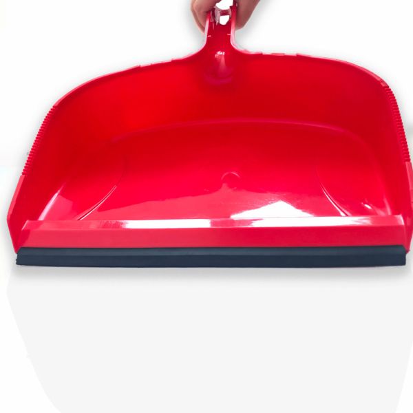 Clip On Heavy Duty Dustpan Blue Plastic Easy Grip Rubber Edge Detailed Sweeping Debris