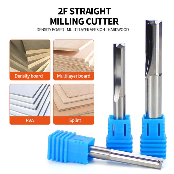 Wholesale Whole Alloy Double groove Straight Milling Cutter CNC Milling Cutter Used for Wood Cutting