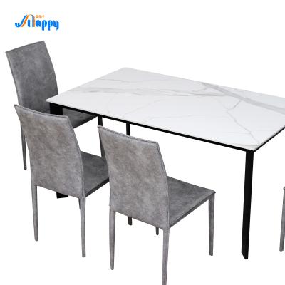 850mm Modern Bespoke Ceramic Top Dining Table With Iron Frame DT-1017