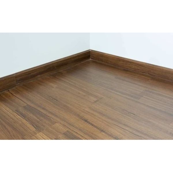 Anti Scratch Flexible Wooden Color PVC Skirting Line For Low Maintenance Protection