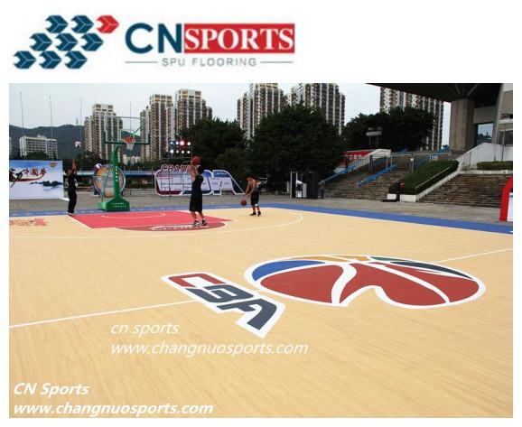 153 Tensile Elongation Synthetic Basketball Court Flooring Flame Retardant