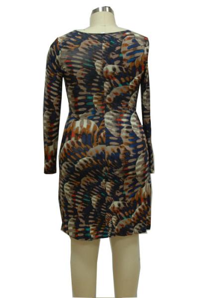 Shining Studs Ladies Long Spring Dresses , Bodycon Long Sleeve Deep V Neck Dress