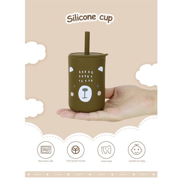 Niño Straw Training Silicone Kids Cup BPA Eco libre amistoso