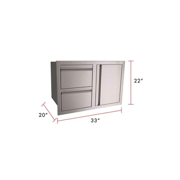 Bbq Island Outdoor Kitchen Door Drawer Combo Cabinet 33 Inch