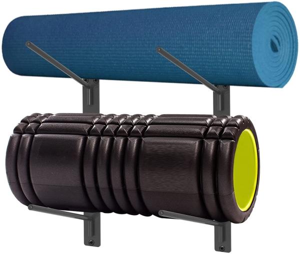 Mural montado colchão de ioga suportador de espuma rolante toalha rack ginásio acessórios rack de armazenamento casamento de aço multifunção moderno retângulo 1,2