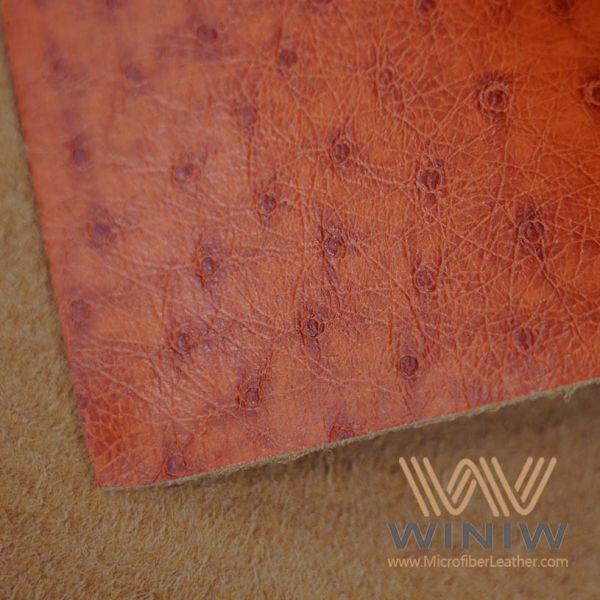 Polyester Faux Automotive Leather Upholstery Fabric Microfiber Ostrich Pattern