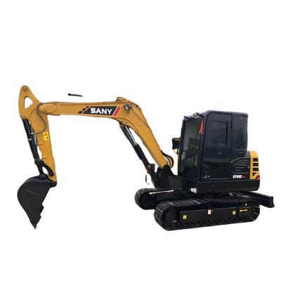 SANY SY60C usou a máquina escavadora Mini Digger Small For Construction da esteira rolante