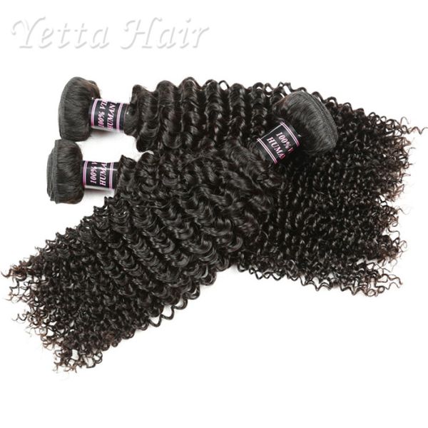 Влажный и волнистый Weave человеческих волос 100 индейцев с Unprocessed естественное курчавым