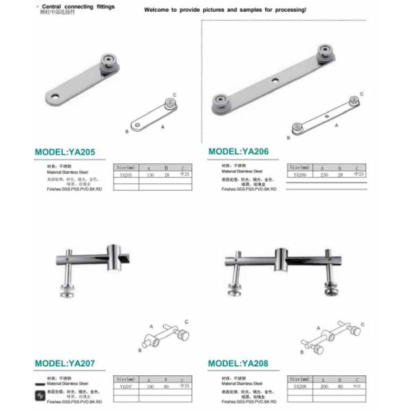 Stainless Steel Post Railing Balustrade Adjustable Handrail Wall Bracket Glass Bracket