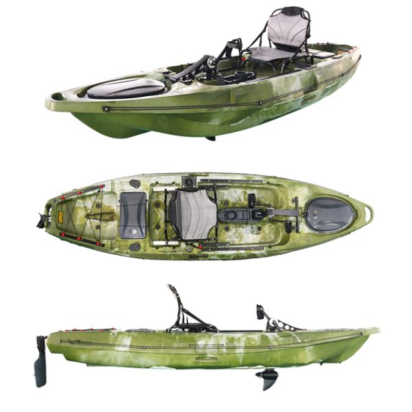 Customized 3.32m Plastic Fishing Pedal Kayak One Person Seat