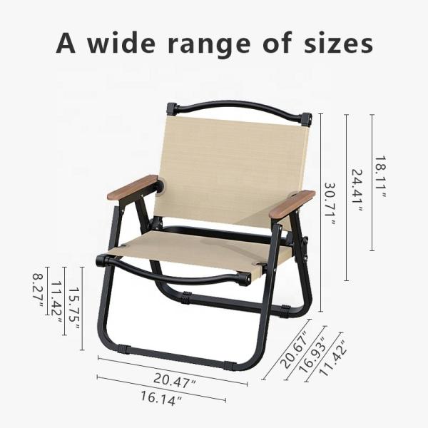 Kermit Outdoor Folding Chair 150kg Capacity Carbon Steel Frame