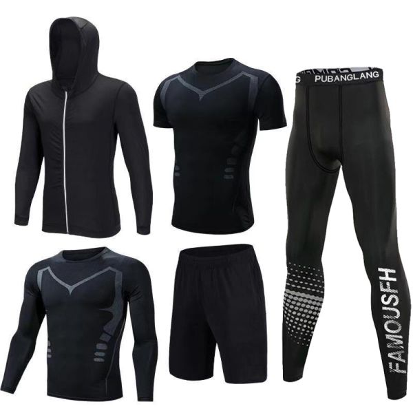 Adults Tight Workout Pants Quick Drying Sports Suit Printed Running Sportswear Tights