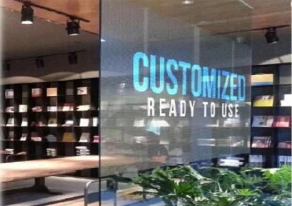 Clothing Store P10.42 Transparent LED Curtain 1920x1080 Super Light Cabinet