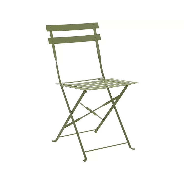 AJUNION 4 Seater Folding Metal Patio Set Steel Garden Set Folding Table and Chair Outdoor Bistro Set