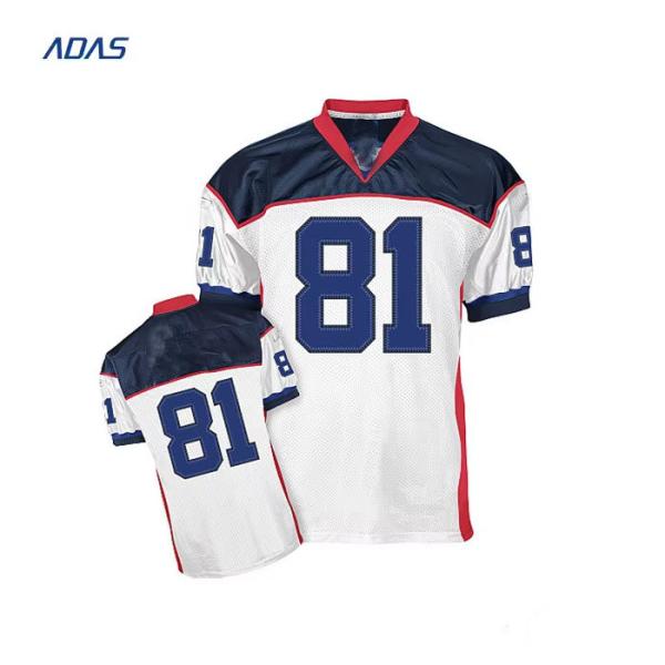 Breathable Usa American Football Wear Jersey 100% Polyester Moisture Wicking