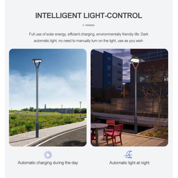 1- IP65 Waterproof Outdoor Solar Garden Pillar Light for Landscape Fence Post Lighting