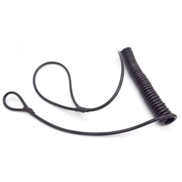 Веревочка смертной казни через повешение талрепа инструмента катушки черного кабеля безопасности весны расширения стальная