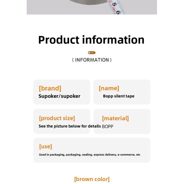 Ultra-Quiet Red Warning Poker/Supoker Silent Tape for Carton Sealing Single Sided BOPP for Logistics Express Soundproof Packing