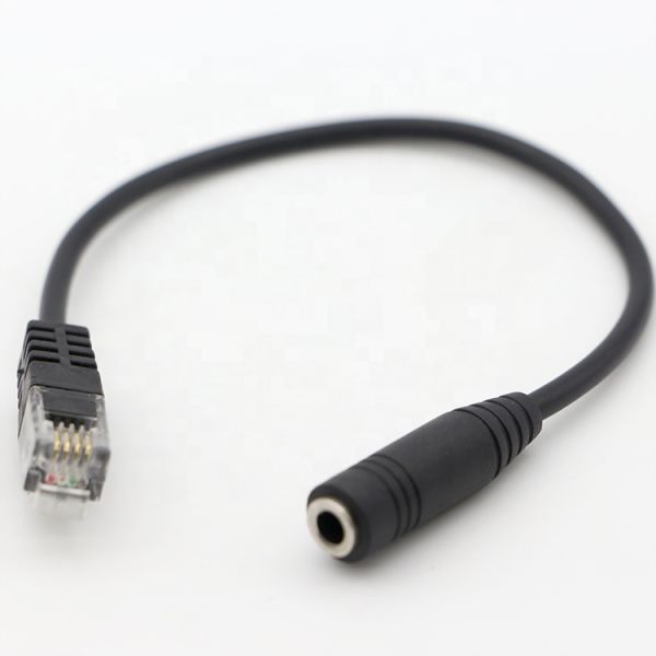 CUSTOM RJ9 RJ10 to Female 3.5mm Audio Jack Headset Adapter Cable for Office Phone