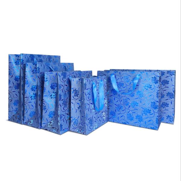 Stand Up 210gsm Craft Paper Gift Bag With Handles Hot Stamping Handbag Customization