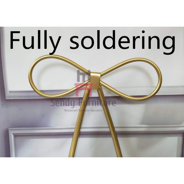 Ins Style Lovely Bow Metal Restaurant Chairs With Custom Cushion Color On Stock