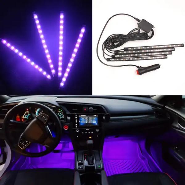 Decorative Atmosphere Lamp 48D Car Interior Lights Waterproof RGB 12V Universal Car Accessories ABS Plastic 8W