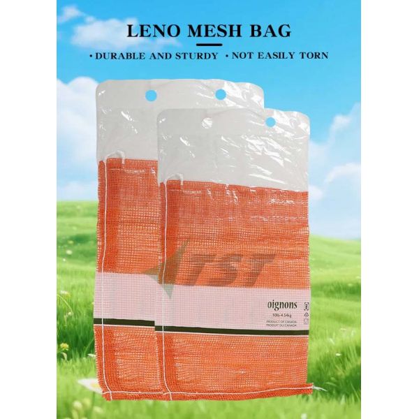10lb Small Size Orange Color Pp Plastic Leno Mesh Bag With Custom Logo