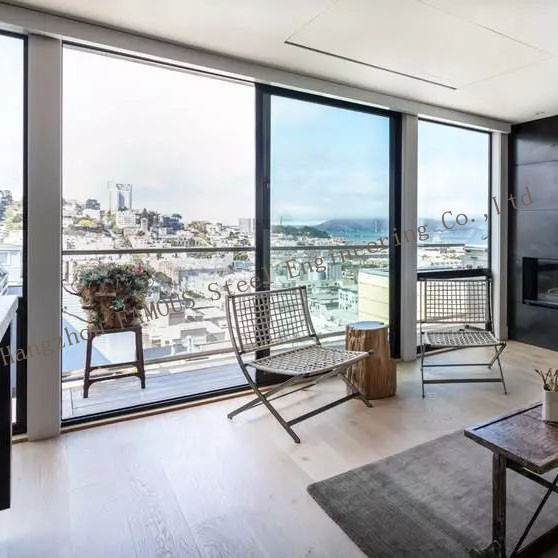 Французское панорамное окно окна со стеклом алюминиевой рамки прозрачным закаленным