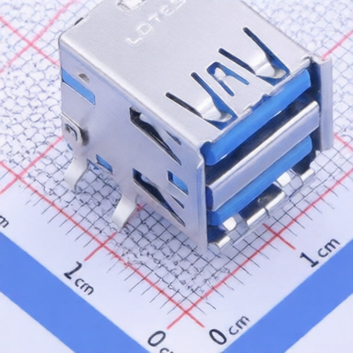 Double USB 3 0 A Type Female Connector LOTES AUSB0289-K001C Offering Performance in USB Applications