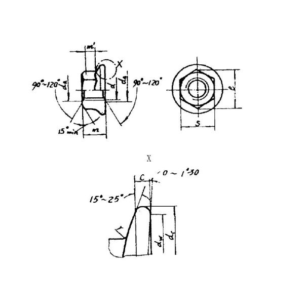 JIS1190 M12 Hex Flange Nut,Yellow Zinc Plated,Grade 4.8 25kg per box packing