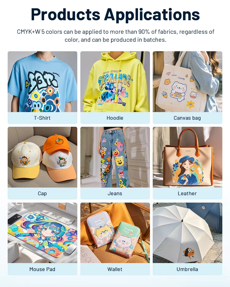 Amical pour l'environnement Tinture DTF numérique pour T-shirt Blanc ou froid Impression 100 ml