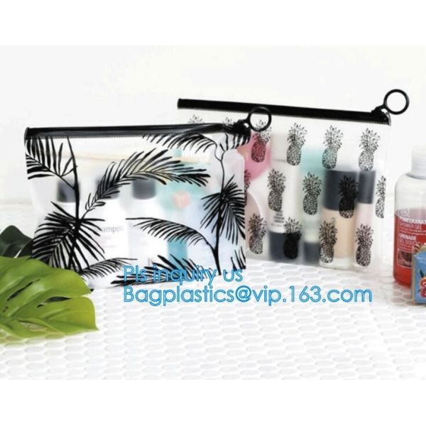 PVC transprent slider bag for packing underwear, Frosted Zip lockkk bag EVA PVC hanger bag for clothes, EVA frost drawstrin