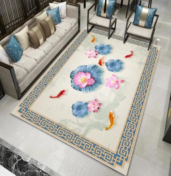 Washable Polyester Fiber Classic Bedroom Floor Carpets Rectangle Living Room Floor Carpets