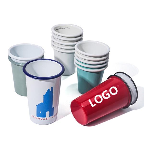 Elegant Promotional Gift Enamelled Cup Water Cup Logo Customized