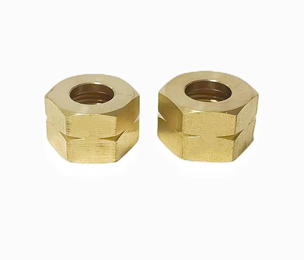 Solid Brass Hex Nut Hexagon Full Locking For Bolts 1/2''