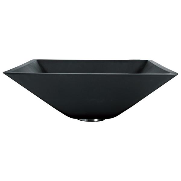 142mm Acid Matt Black Basin Square Funnel Shape Tempered Bathroom