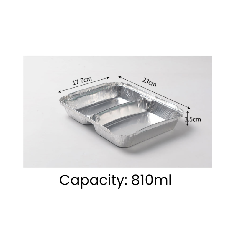 Highly Durable Pulp Moulding 4-grid Aluminum Foil Lunch Box for Reusable Packaging
