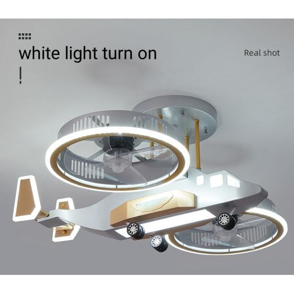 Мальчика модели бойца мультфильма комнаты мальчика дистанционного управления света вентилятора света самолета детей потолочное освещение спальни творческого